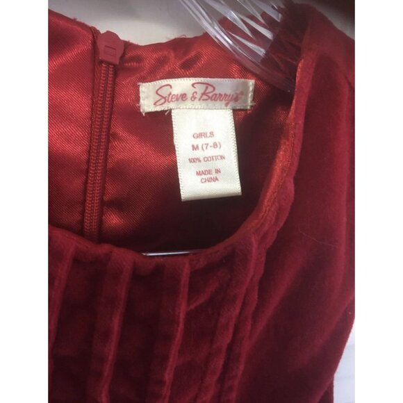 Steve & Barry's sz 7/8 red velvet dress - Picture 3 of 4